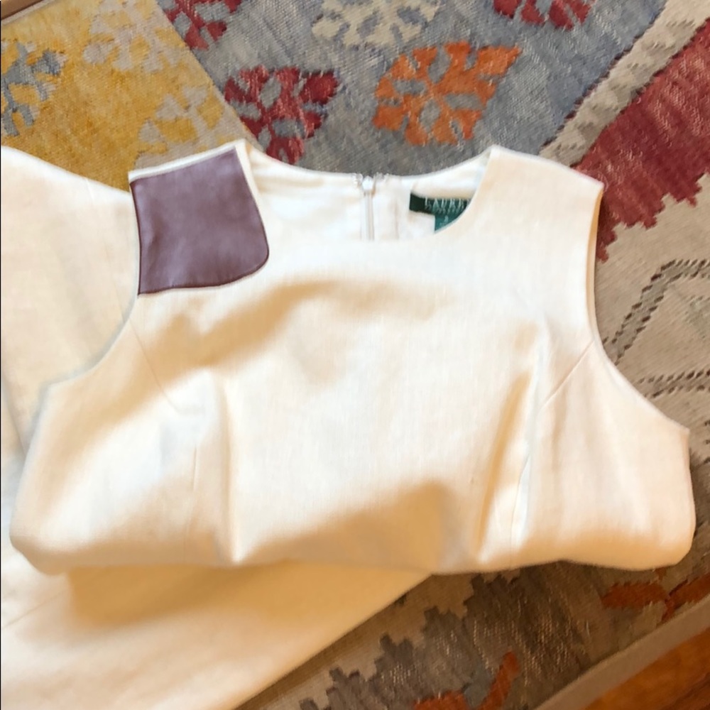 Ralph Lauren Linen and Leather Pencil Dress.